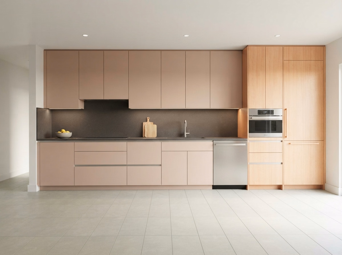 Warm Minimalist Small Kitchen Style | Riverside County Warm Minimalist Small Kitchen Style in Riverside County.